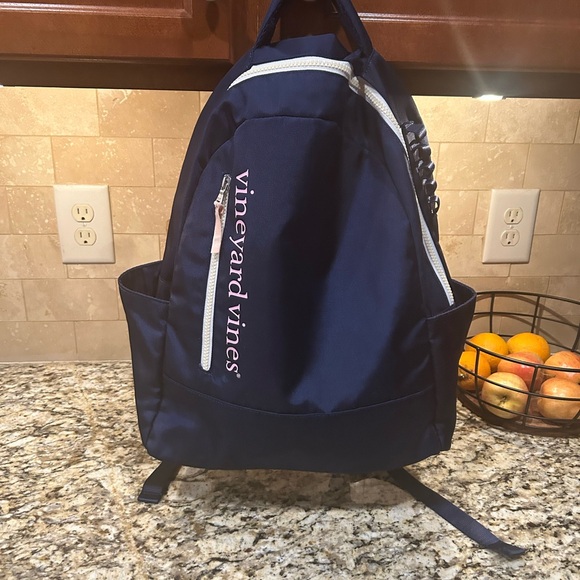 Vinyard Vines striped nautical canvas cinch and flap cover backpack bag Vineyard Vines | Bags | Vinyard Vines Large Durable Tri  main image 3